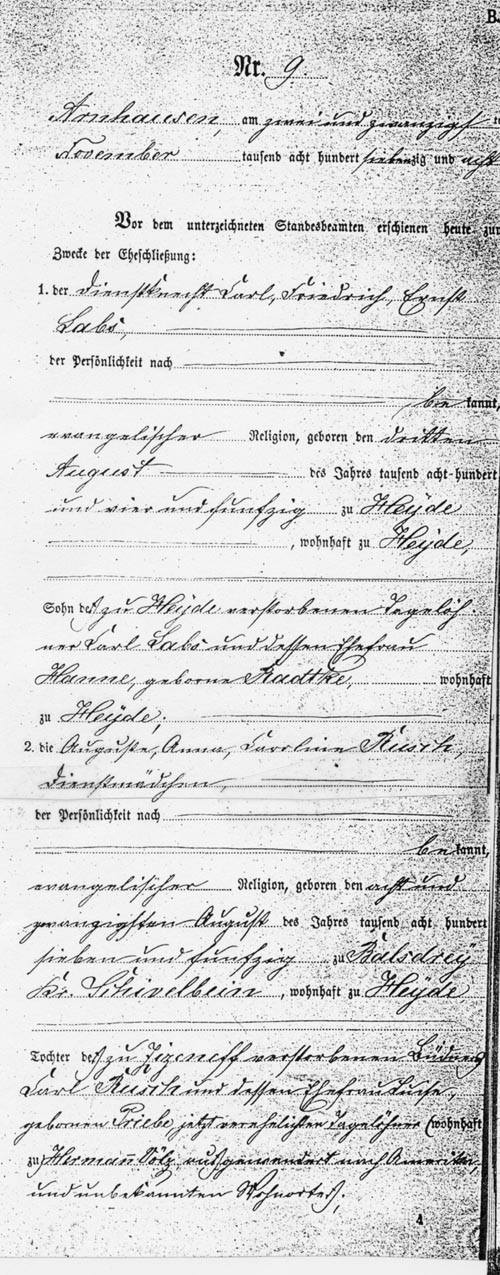 Marriage Certificate, left