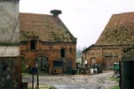 Barnyard. Note stork nest