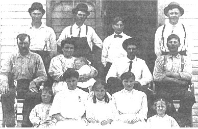 Family on porch