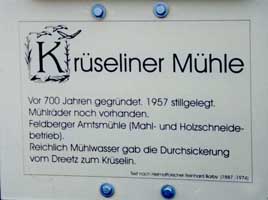 Krueseliner Muehl sign