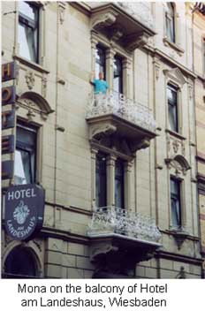 Mona on Balcony of hotel